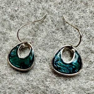 Shell Patterned Teal Drop Earrings ☀️Summer Sale!☀️